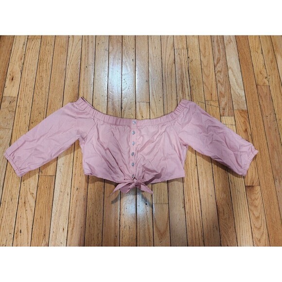 New BDG peach crop top tie buttons - Picture 11 of 12